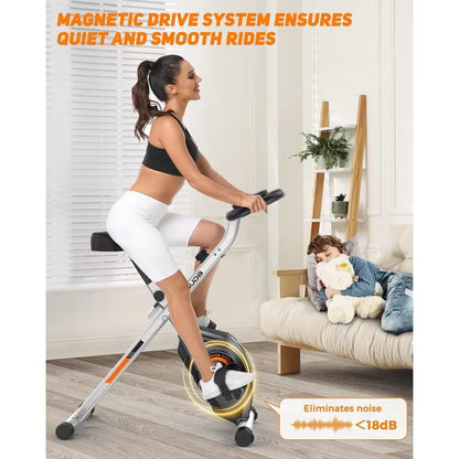 YOSUDA Folding Exercise Bike - Foldable Stationary Bike for Home Gym Workout