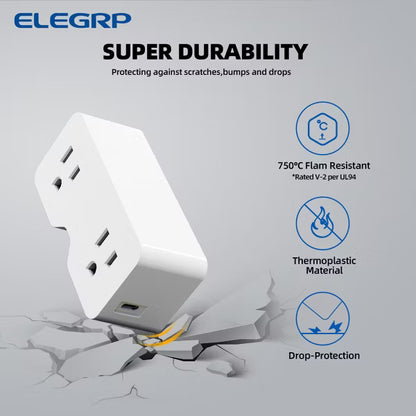 ELEGRP US to Japan Plug Adapter,with USB C and USB A Ports (4.2A in Total), Expander Adapter for Japan Travel, Home, Office