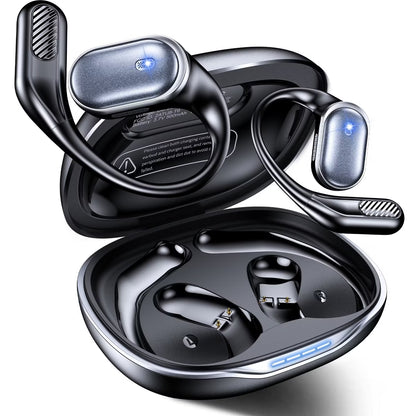 VEATOOL T6 Open Ear Headphones,Bluetooth 5.4 Wireless Earbuds,60H Playtime Stereo Sound Earphones,Air Conduction IPX7 Waterproof Open Ear Earbud