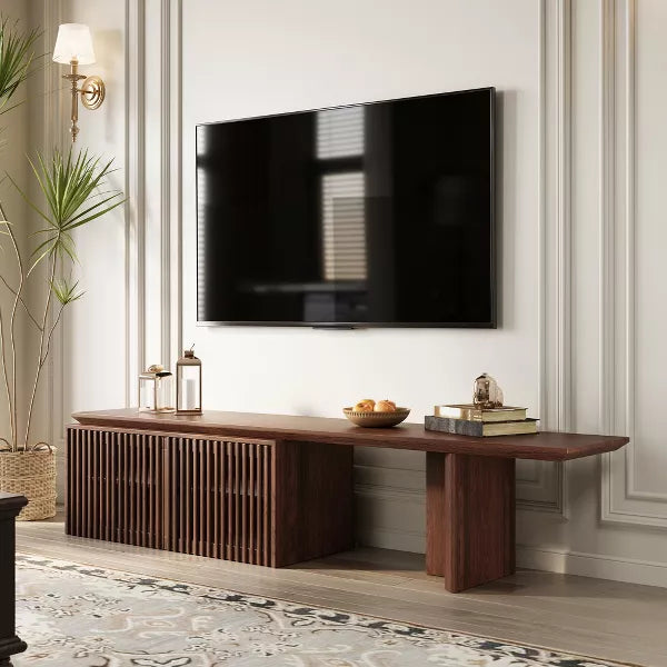 LOVSON 78.7"-110"Extendable TV Media Console for Up to 55+ Inch, Modern TV Stand, Entertainment Center with Storage, for Living Room,Walnut