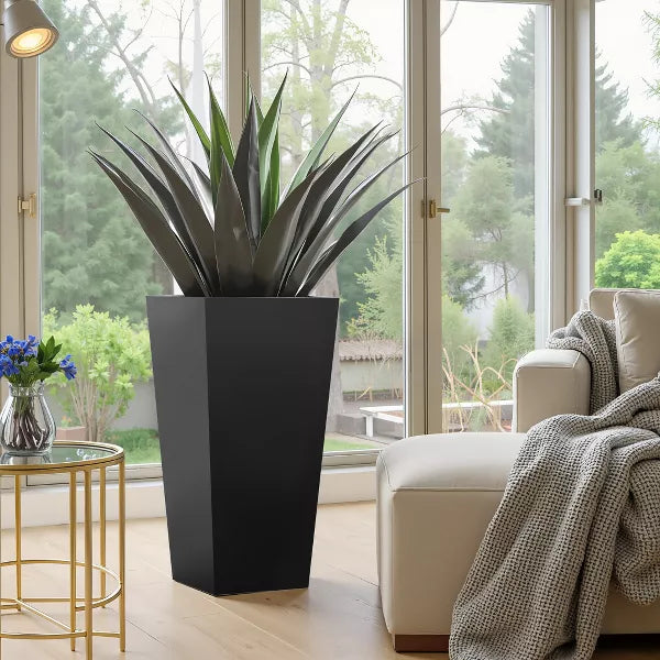 Wooakway Outdoor/Indoor/Decor/Garden Large Tall Metal Planter Pots Planter Boxes Cachepots Nursery Pots