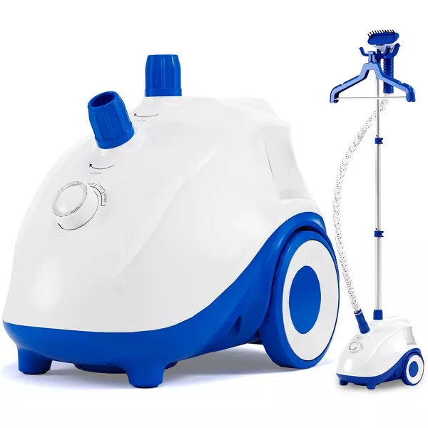 GreenEver Standing Garment Steamer 1500W Powerful Steamer for Clothes with Roll Wheels 1.7L Water Tank for 55 Min Continuous Steaming