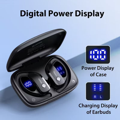 VEAT00L Wireless Earbuds Bluetooth Headphone Sport, Bluetooth 5.4 Earbud, 72Hrs Earphone with Earhook, Mic Black