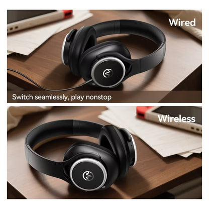 VEATOOL Hybrid Active Noise Cancelling Headphones,Wireless Over Ear Bluetooth Headphones, 60H Playtime,Foldable Design BT 6.0,Hi-Res Audio, Deep Bass