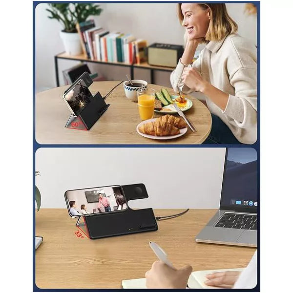 GreenEver Wireless Charger Stand 3 in 1 Magnetic Charging Station for iPhone 14-12 Pro Max/Mini/Plus for A-pple Watch Ultra/8-2/SE AirPods Pro/3/2