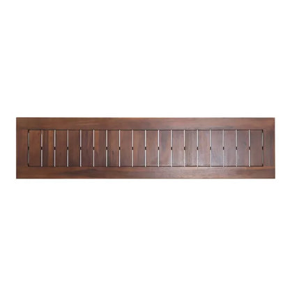 Wooakway Rustic 62" L Weather-resistant Acacia Wood Patio Bench with Classic Slat Panel Solid Hardwood Frame for Garden Sunroom Poolside Set of 2