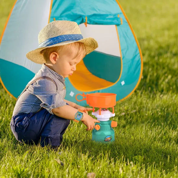 Fun Little Toys 35 PCS Kids Camping Set, Tent Pretend Play & Camping Games for 3-12 Year Olds, Birthday Gifts