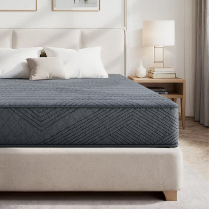 Swedrea Hybrid Mattress Anti Static Firm Cooling Breathable Gel Memory Foam, CertiPUR-US, OEKO-TEX Certified Foam, Gray