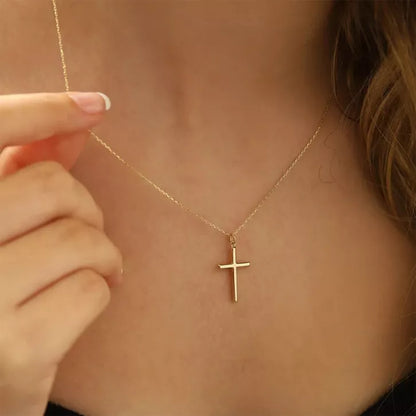Turandoss 14k Gold Cross Necklace for Women Girls - Gold Jewelry for Women Trendy, Back School Stuff for Teen Girls, Adjustable