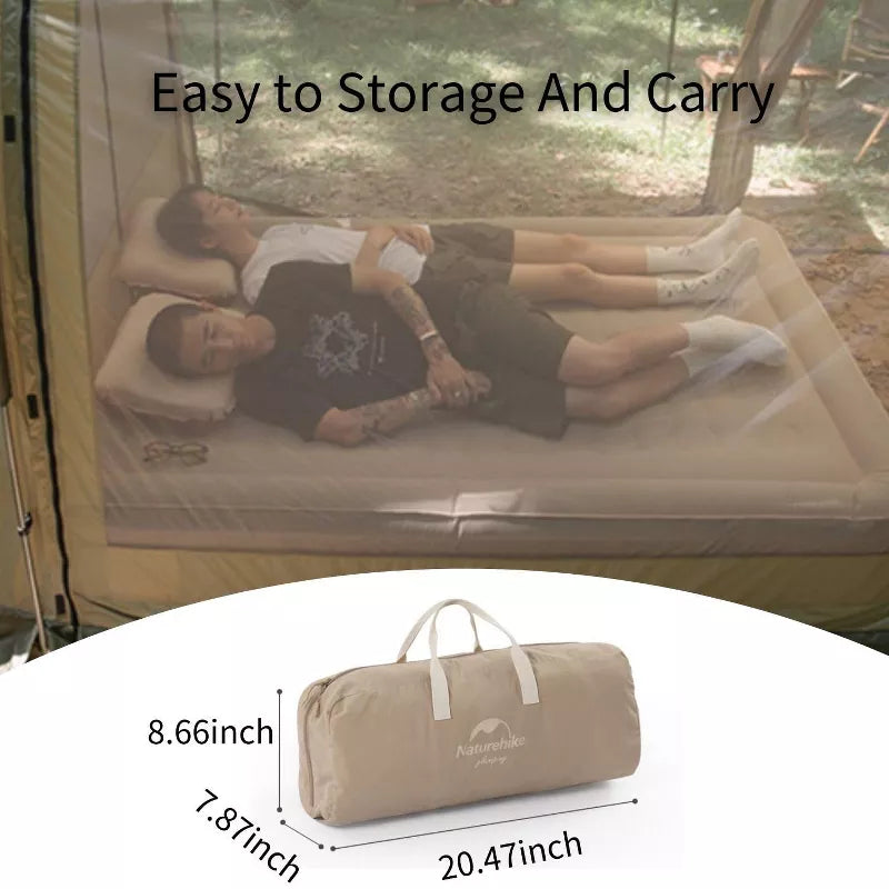 Naturehike Durable Queen Air Mattress, Raised Comfort Blow Up Mattress for Kids & Adults, Inflatable Bed with Storage Bag for Home, Travel & Camping