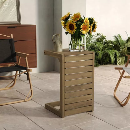 Wooakway C-shape Coffee Table, Center Table for Living Room