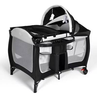 TODECARE 4 in 1 Baby Bassinet, Portable Pack and Play, Convertible Bedside Crib Sleeper, Diaper Changer, Storage Basket & Travel Bag