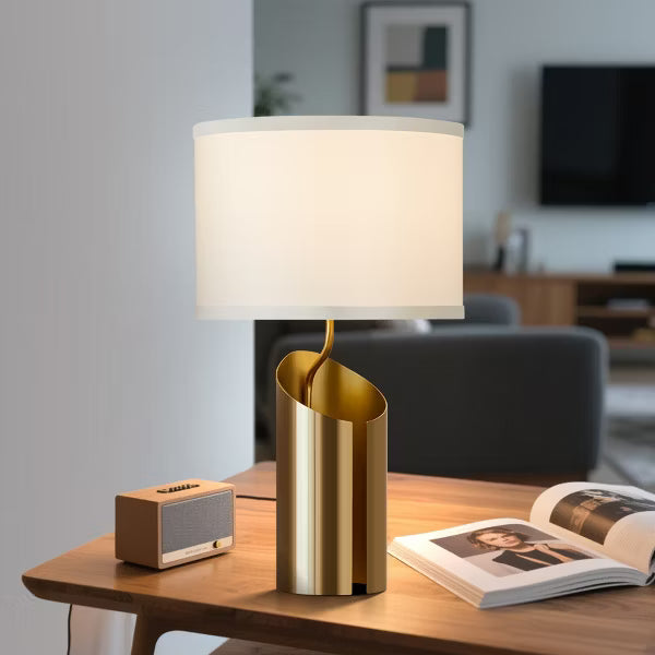GTCLIGHTING Table Lamps for Bedroom,21.8" Modern Gold Bedside Lamps with Beige Linen Shade,Nightstand Lamps for Living Room End Table