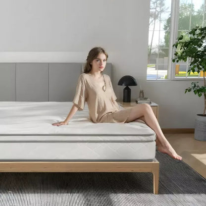 Wooakway Full Size 74.8" L 53.9" W 12" H Hybrid Mattress in a Box with Gel Memory Foam Individually Wrapped Pocket Coils Innerspring