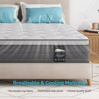 Serweet 12 Inch 5-Zone Fiberglass-Free Mattress - Compatible with Platform Bed, Box Spring, or Slat Base