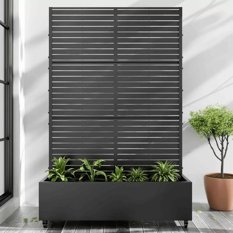 Lirago Iron Arch Mobile Planters Planting Box Trellis for Climbing Plants - 72x47