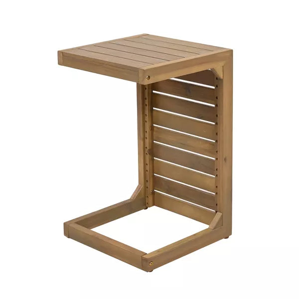 Wooakway C-shape Coffee Table, Center Table for Living Room