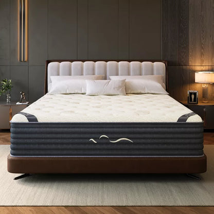 Swedrea Hybrid Mattress Medium Gel Memory Cashmere Wool in White