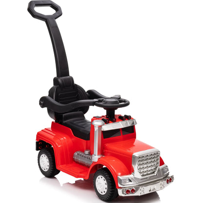 Hikiddo 3 in 1 Toddler Push Car, Kids Ride on Toy for Toddler Aged 1-3 with Handle, Music - Red