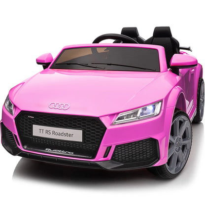 Hikiddo Electric Ride on Car for Kids, Licensed Audi 6V Ride on Toy for Toddlers Age 2-5 with Remote, Bluetooth - Pink