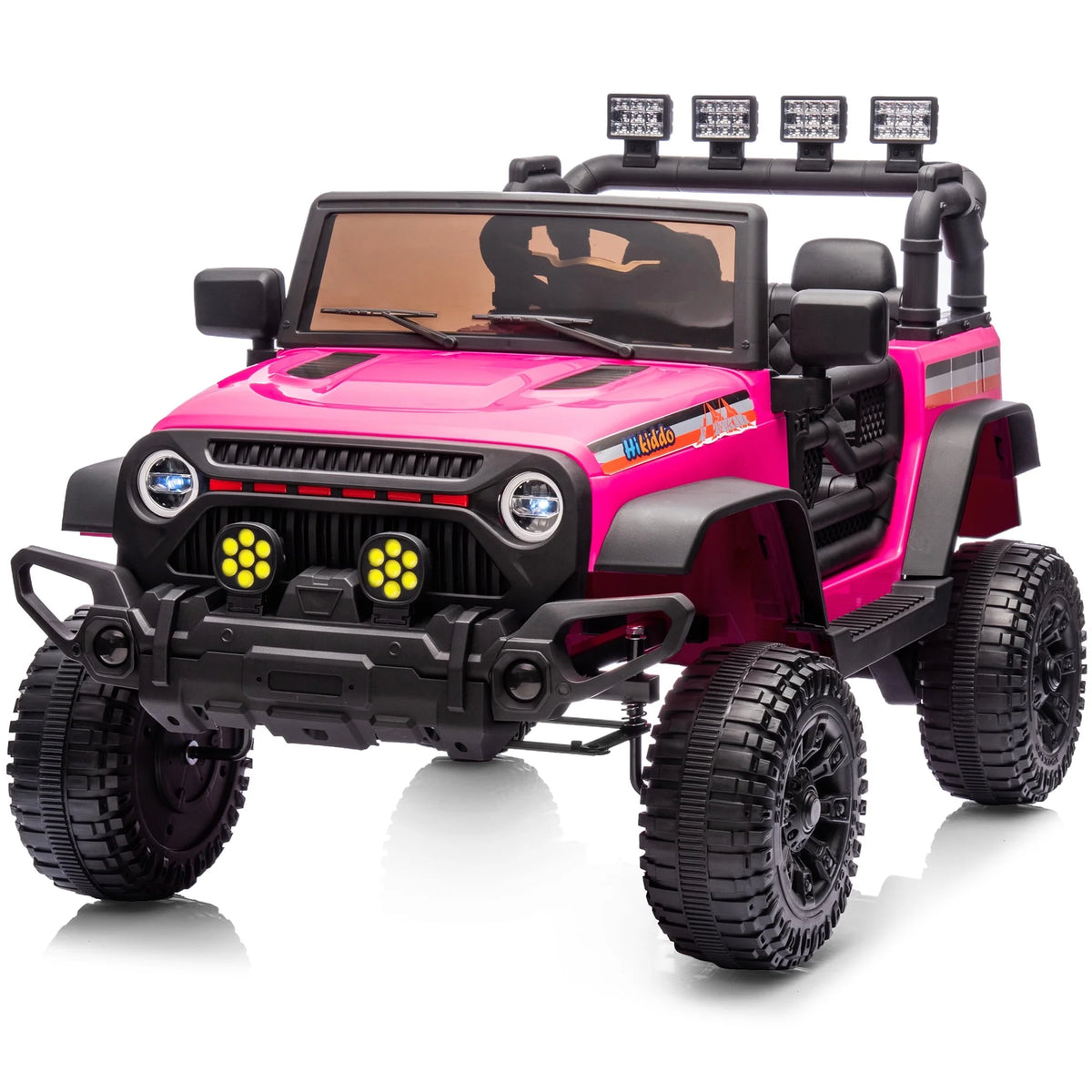 Hikiddo Kids Ride on Truck Car, 12V Ride on Toy Electric Cars for Kids w/ Remote, Bluetooth - Rose Pink