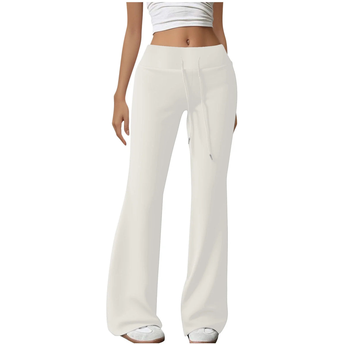 Kaemgyyd Flare Sweatpants for Women Elastic High Waisted Drawstring Bell Bottom Leggings Casual Bootcut Yoga Pants