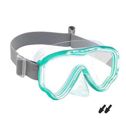 Kids Swim Goggles with Nose Cover, Diving Mask Elastic Fabric Strap Anti Fog Anti Shattered Lens Anti-scratch Anti-fog Swim Mask for Kid Children Swimming Goggles 3-14