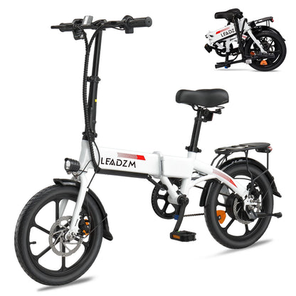 Ktaxon 16in Folding Electric Bike for Adults Teens, 350W 36V/7.5AH Ebike, MAX 15.5MPH Commuter Bicycle for Women/Men, LCD Display