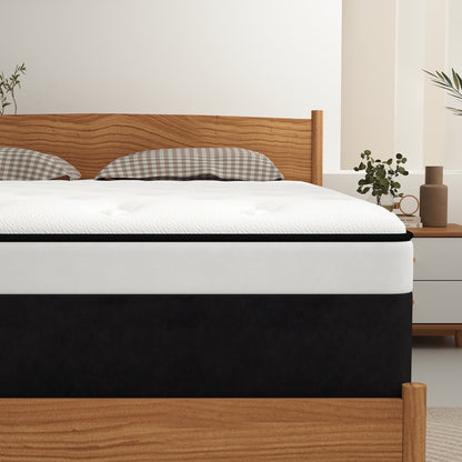 Kviwasha Queen 12 inch Hybrid Memory Foam Mattress in a Box Medium Firm Soft and Breathable, Queen Size