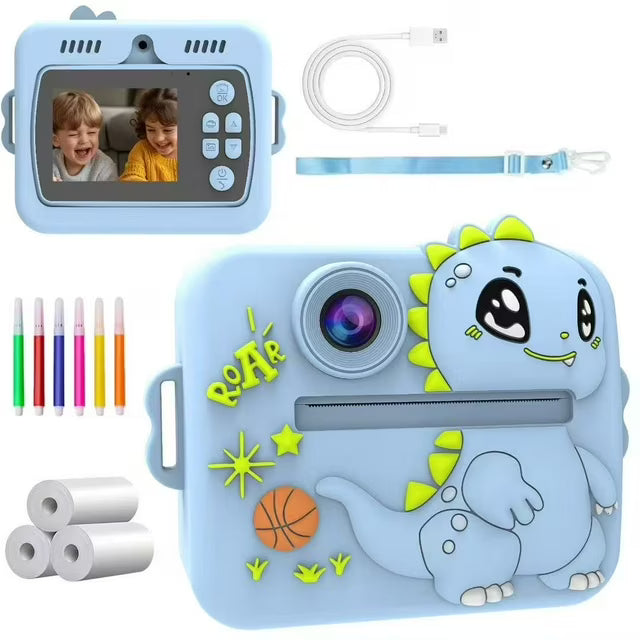 Loheer Instant Print Camera for Kids, Gifts Girls Boys Age 3-12, HD Digital Video Cameras Toddler, Portable Toy with 32GB SD Card-Blue