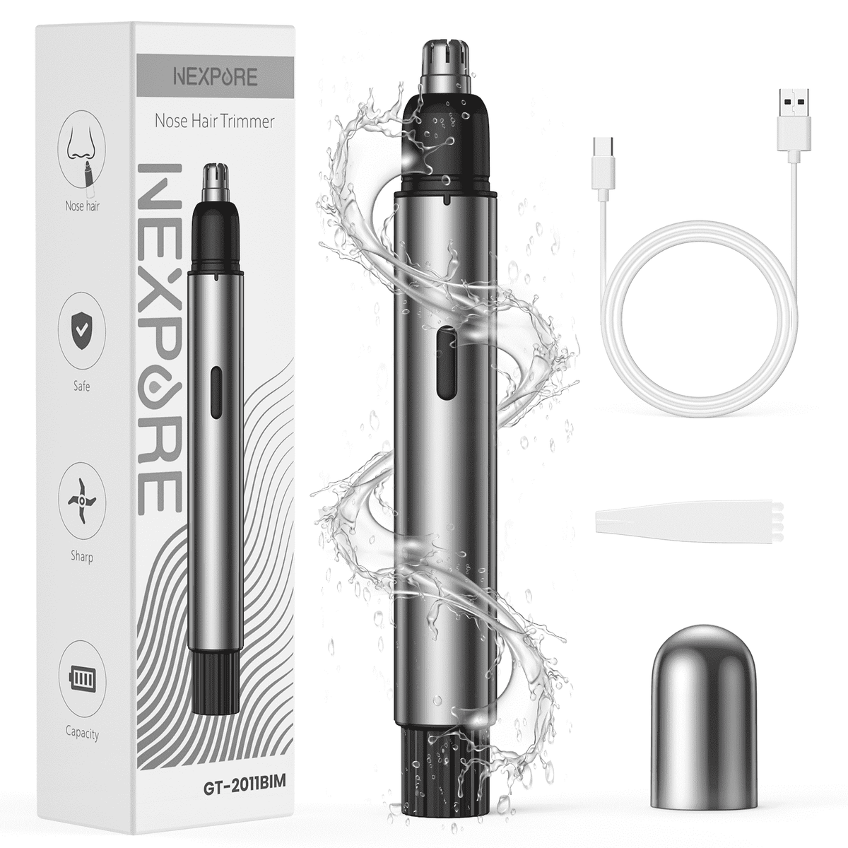 NEXPURE Nose Hair Trimmer, Lithium Ion Battery Electric Nose Ear Hair Remover, GT 2011BIM
