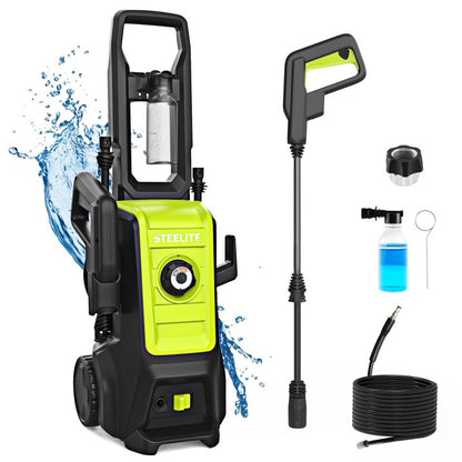 Steelite Electric Pressure Washer, 3500 PSI, Max 2.25 GPM Portable Power Washer with Adjustable Nozzles, Extended Hose & Power Cord, Efficient Cleaning for Cars, Driveways, Patios, and Floor Cleaning