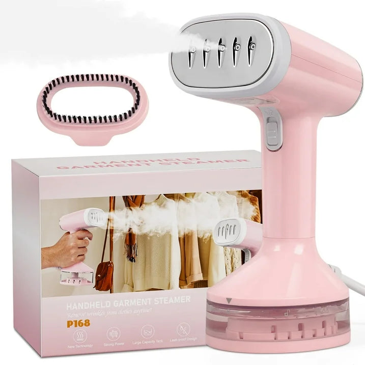VAVSEA Steamer for Clothes, 1500W Handheld Garment Steamer, Steam Iron, Portable Travel Fabric Wrinkles Remover, 15s Fast Heat-up, Pink
