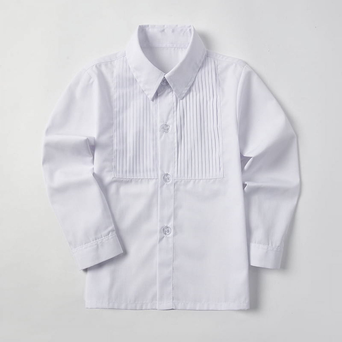 Wehilion School Uniform Boys Button Down Long Sleeve Solid Dress Shirt White 5