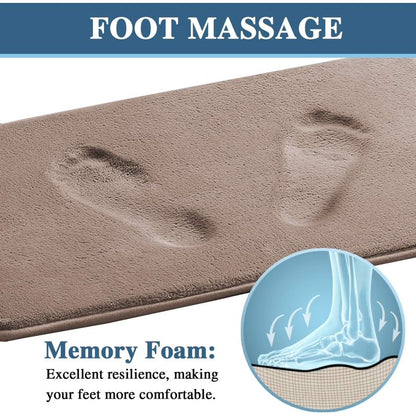 XIECUVA Memory Foam Bathroom Rugs, Non-Slip Bath Rugs, Machine Washable Bathroom mats, Super Absorbent Velvet Bath Mats，Easier to Dry for Bathroom Floor Rugs (17"×24", Dark Grey)