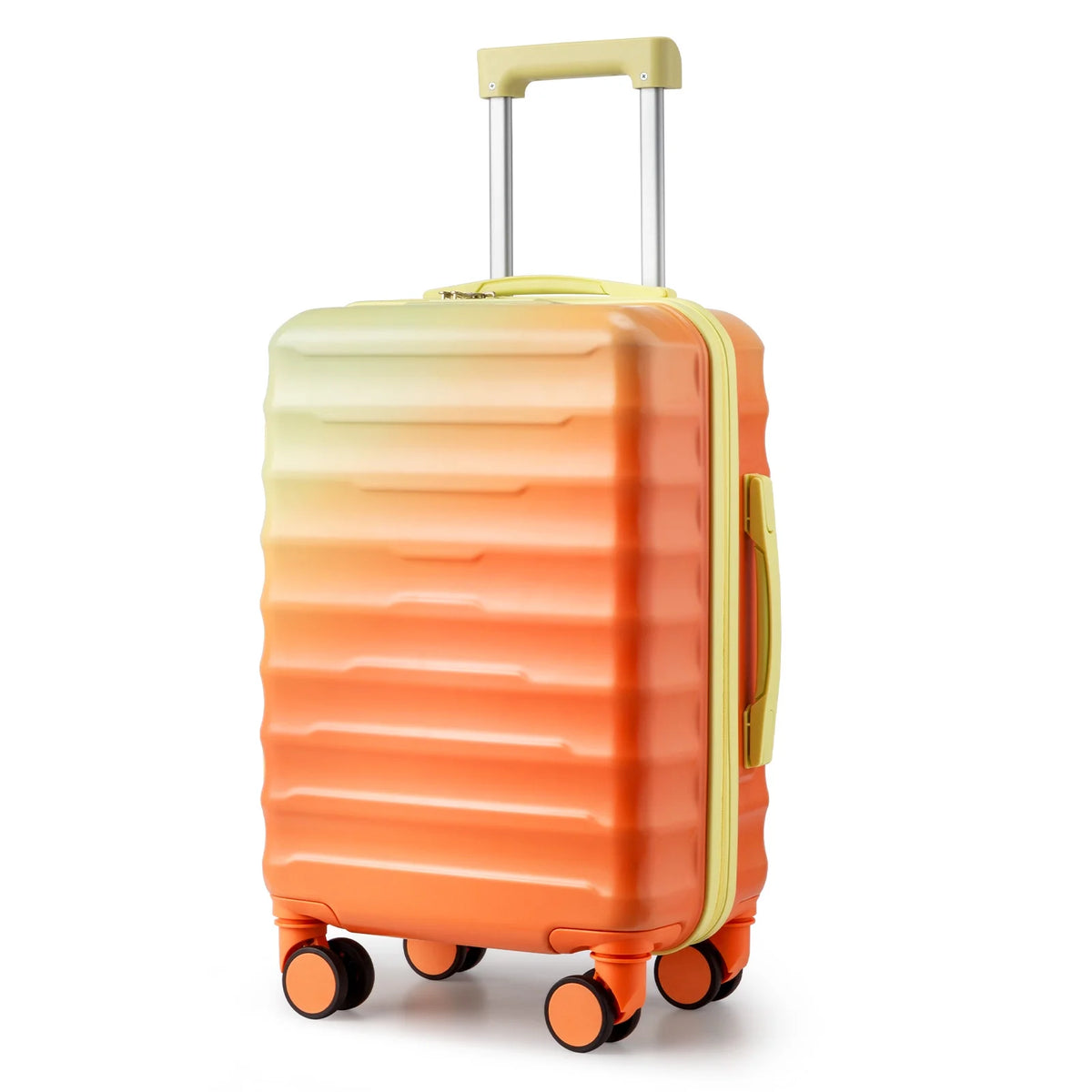 Zimtowm 20" Carry-on Lightweight Luggage Hardside Suitcase with Spinner Wheels and TSA Lock, Yellow Orange