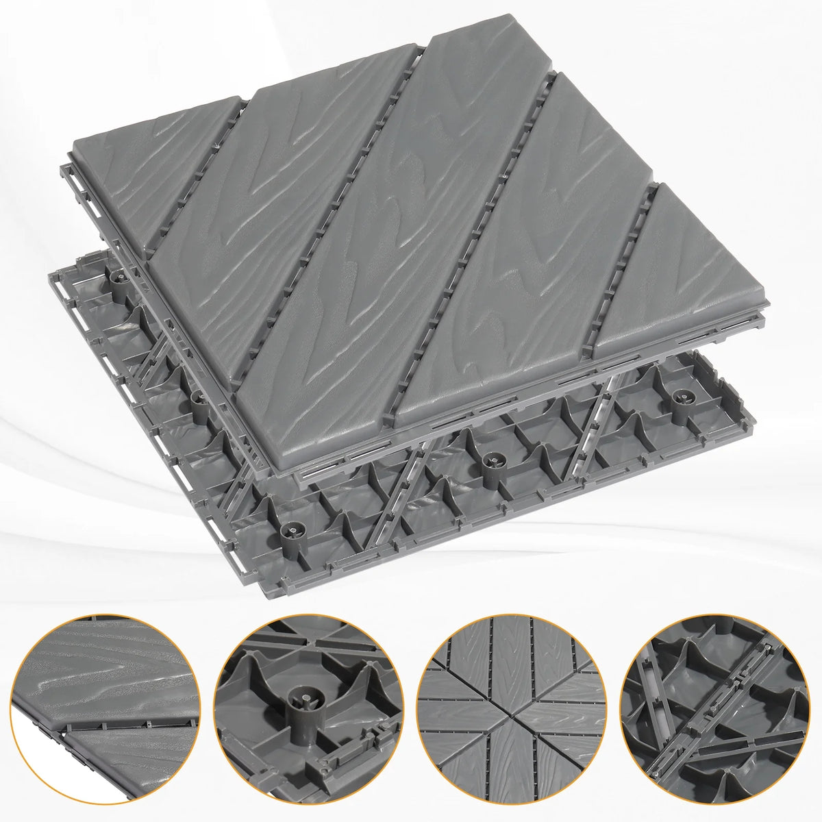 Zimtown Deck Tiles 11.8"x11.8" (27 Pcs ) Interlocking Flooring Tiles