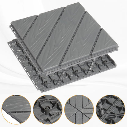 Zimtown Deck Tiles 11.8"x11.8" (27 Pcs ) Interlocking Flooring Tiles