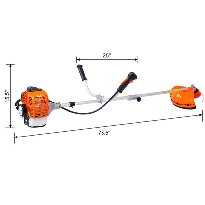 Ktaxon 52cc Weed Eater/Wacker Gas Powered, 2 in 1 String Trimme, with 10'' Brush Cutter, Rubber Handle & Shoulder Strap Included