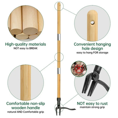 Sentryse Weed Puller Tool Stand up Weeder  Root Puller with Long Handle, 40 Inches, 4 Claw Head Design, No Bending/Kneeling