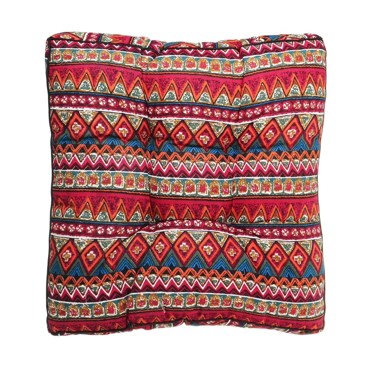 YEERSWAG Outdoor Patio Seat Cushions Bohemian Chair Pads,Square Floor Pillow,Meditation Yoga Cushion for Garden Patio Home Backyard Office,19.7x19.7x3.9