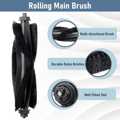 Replacement Parts for eufy L60 eufy L50 Robot Vacuum, Replacement Accessories Kit Include 2 Roller Brushs, 8 HEPA Filters, 8 Side Brushs, 1 Clean Tool and 1 Screwdriver
