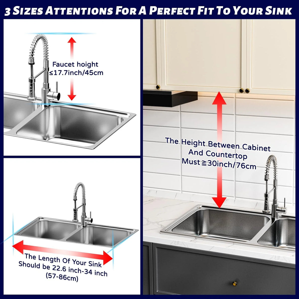 Over The Sink Dish Drying Rack (Expandable Height and Length) Snap-On Design 2 Tier Large Dish Rack