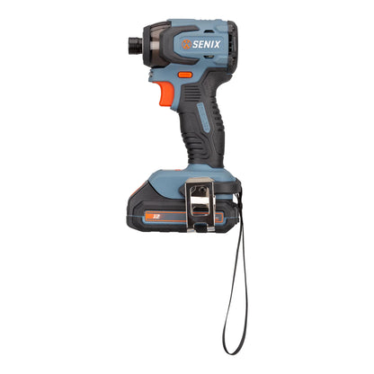 SENIX 20 Volt Max* 1/4-Inch Impact Driver, Brushless Motor, 130 Foot-Pound of Max Torque, 3000 RPM (Battery, Charger and Soft Bag Included) PDIX2-M2