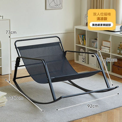 SUSUZI Rocking Chair with Cushion, Lounging Chair for Indoor and Outdoor Patio, Oversize Rocking Chair for Living Room, Porch, Gray