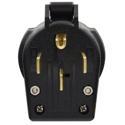 ELEGRP NEMA 14-30P & NEMA 14-50P Plug, 4 Prong Dryer/Range Oven Stove Angle Plug, Straight Blade Heavy Duty, 30 Amp 50 Amp 125/250V, Industrial Grade, Grounding, 3 Pole 4 Wire, UL Listed