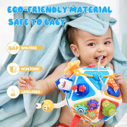 20 in 1 Montessori Busy Cube Ball for Toddlers, Educational Baby Toys for 12-18 Months, Sensory Activity Toy for 1-2 Year Old Boys and Girls, Early Educational Learning Baby Toys Gift