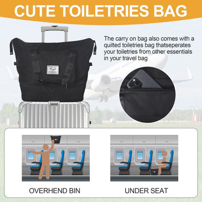 TRANSLINK Women Gym Bag with Toiletry Bag Lightweight Waterproof Multi Compartment