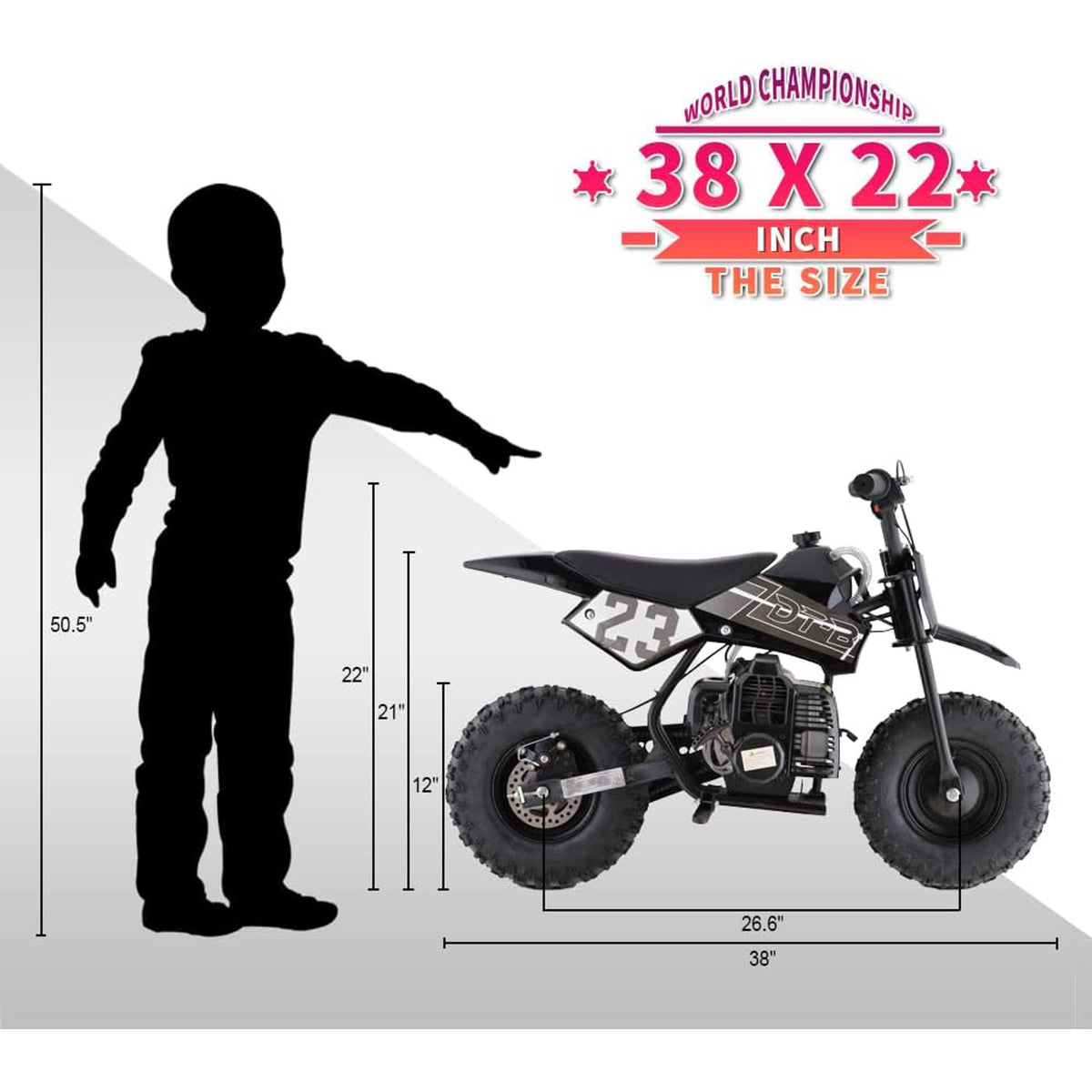 Sunderwell DB5 Gasoline 50CC Dirt Bike, PINK