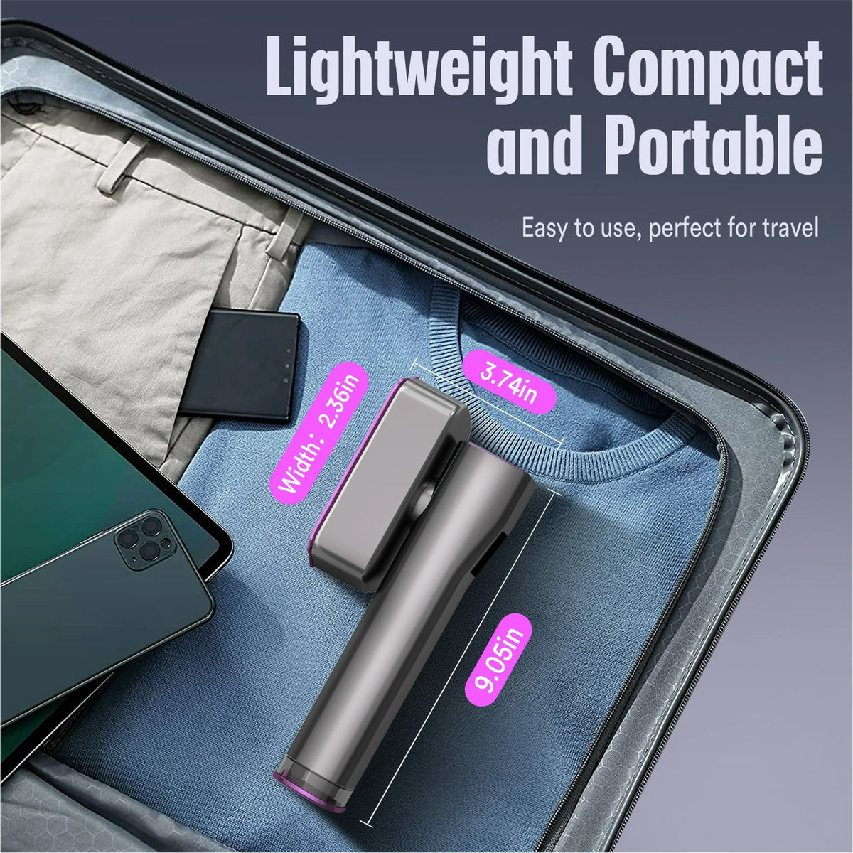 Steamer for Clothes, LOHEER Portable Travel Steamer & Iron 2 in 1, 3 Adjustable Steam Levels
